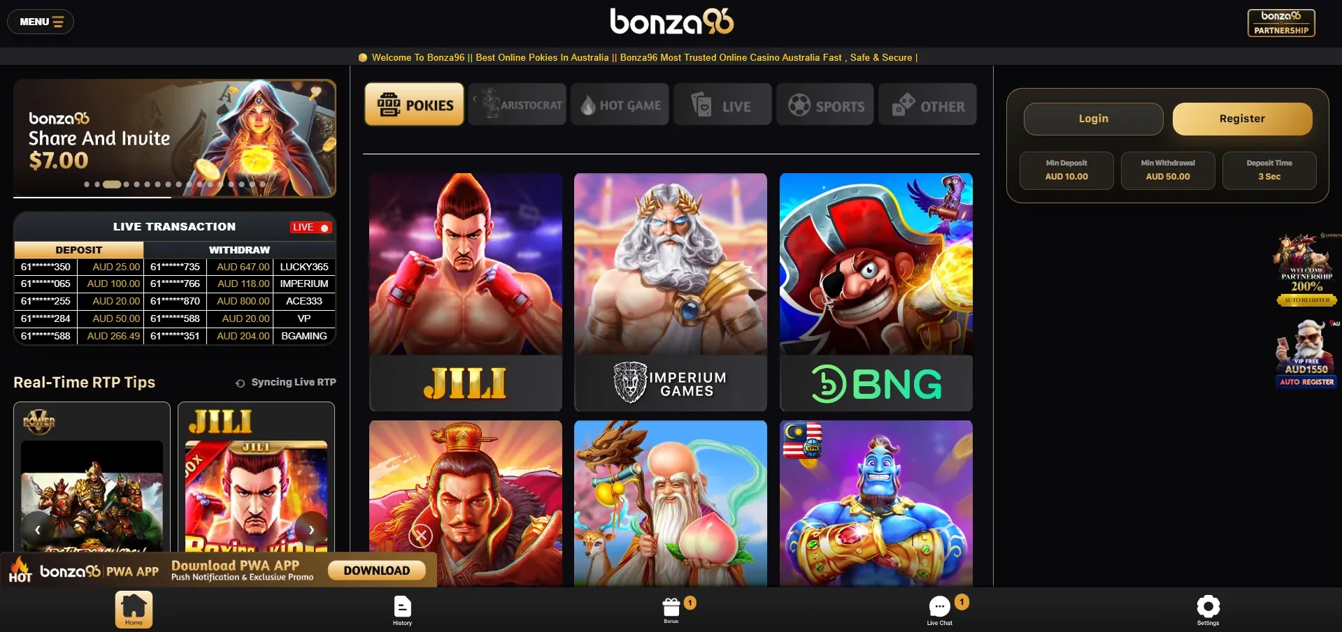 Bonza96 casino